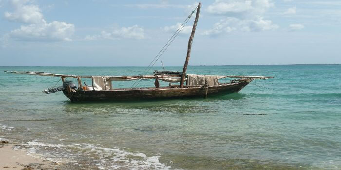 Bild von einem Dhow Boot am Meer